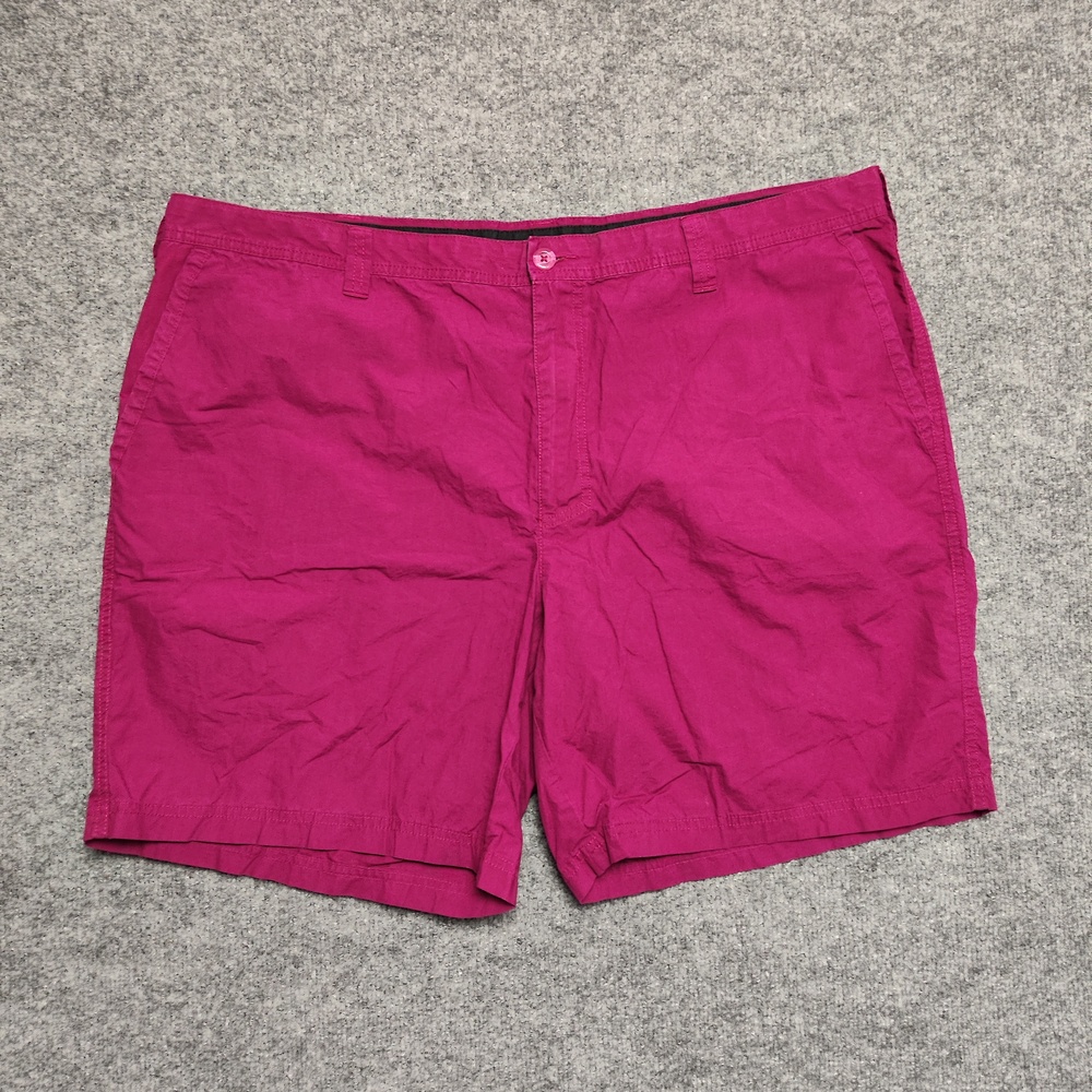 Columbia Shorts Mens 44 Pink Chino Cotton Canvas 8 Inseam Flat Front Casual